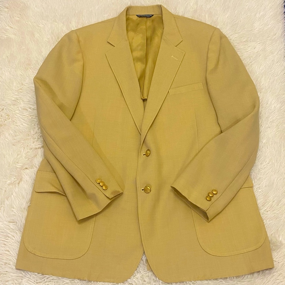 Vintage Church Hill Jimmy Holmes Gold 2 Button Blazer Suit Jacket Sport Coat 48L